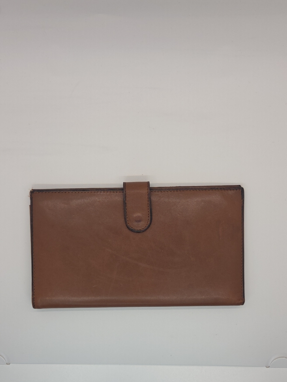 Bosca Nappa Calf Brown Leather Men's Wallet Organizer with Snap Closure